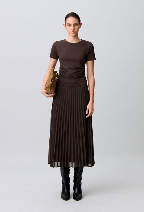 Robe bi-mati&egrave;res pliss&eacute;e