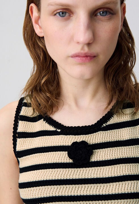 Top rayé crochet