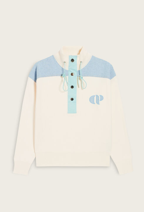 Sweatshirt Minimum col camionneur écru