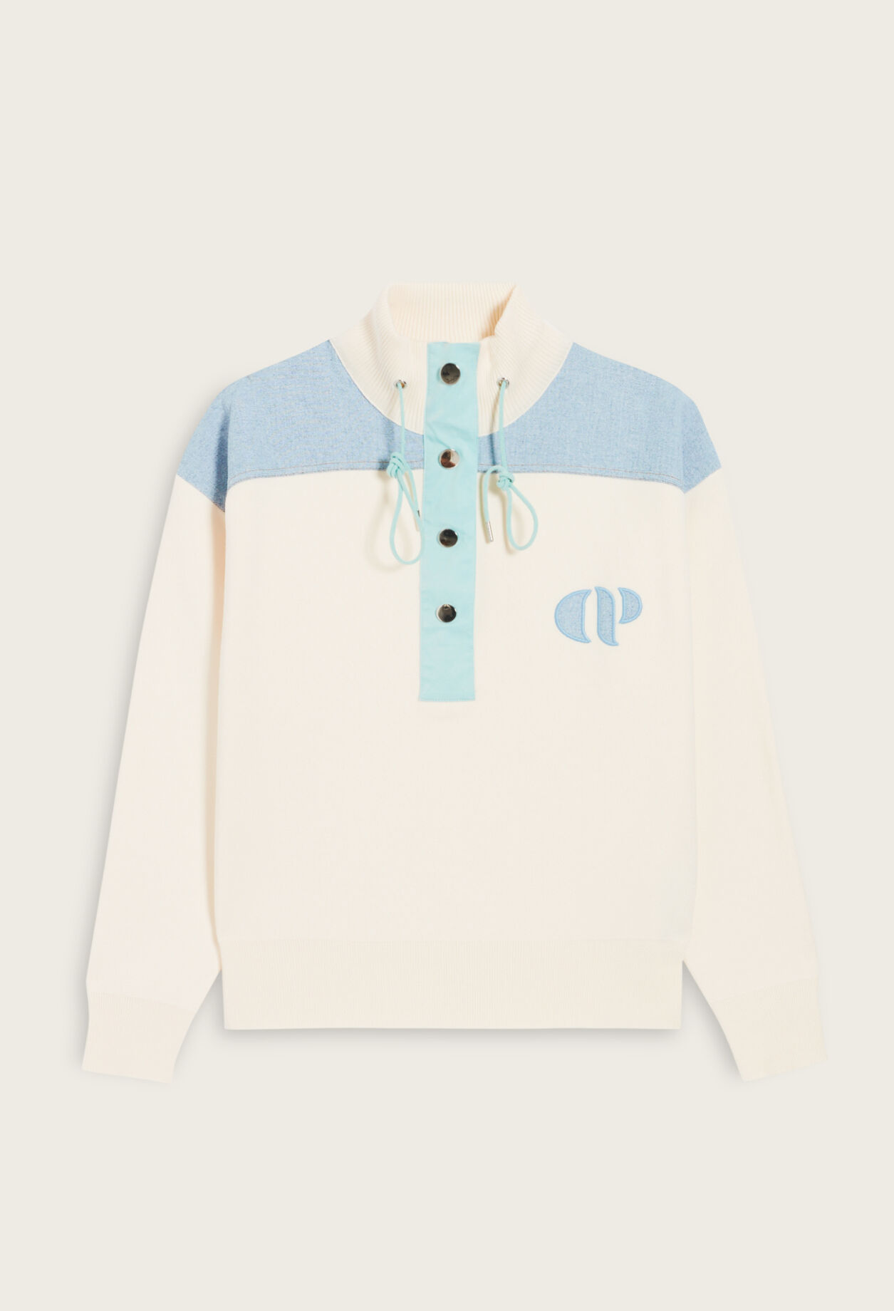 Sweatshirt Minimum col camionneur écru