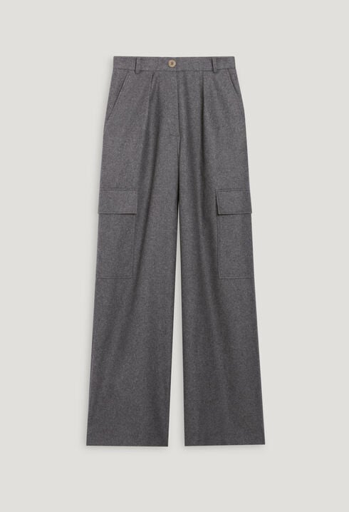 Pantalon cargo gris clair