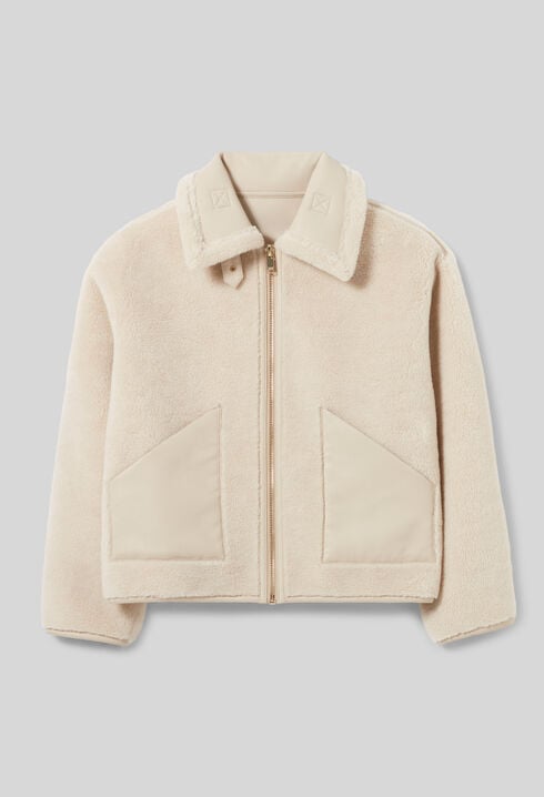 Manteau effet peau lainée
