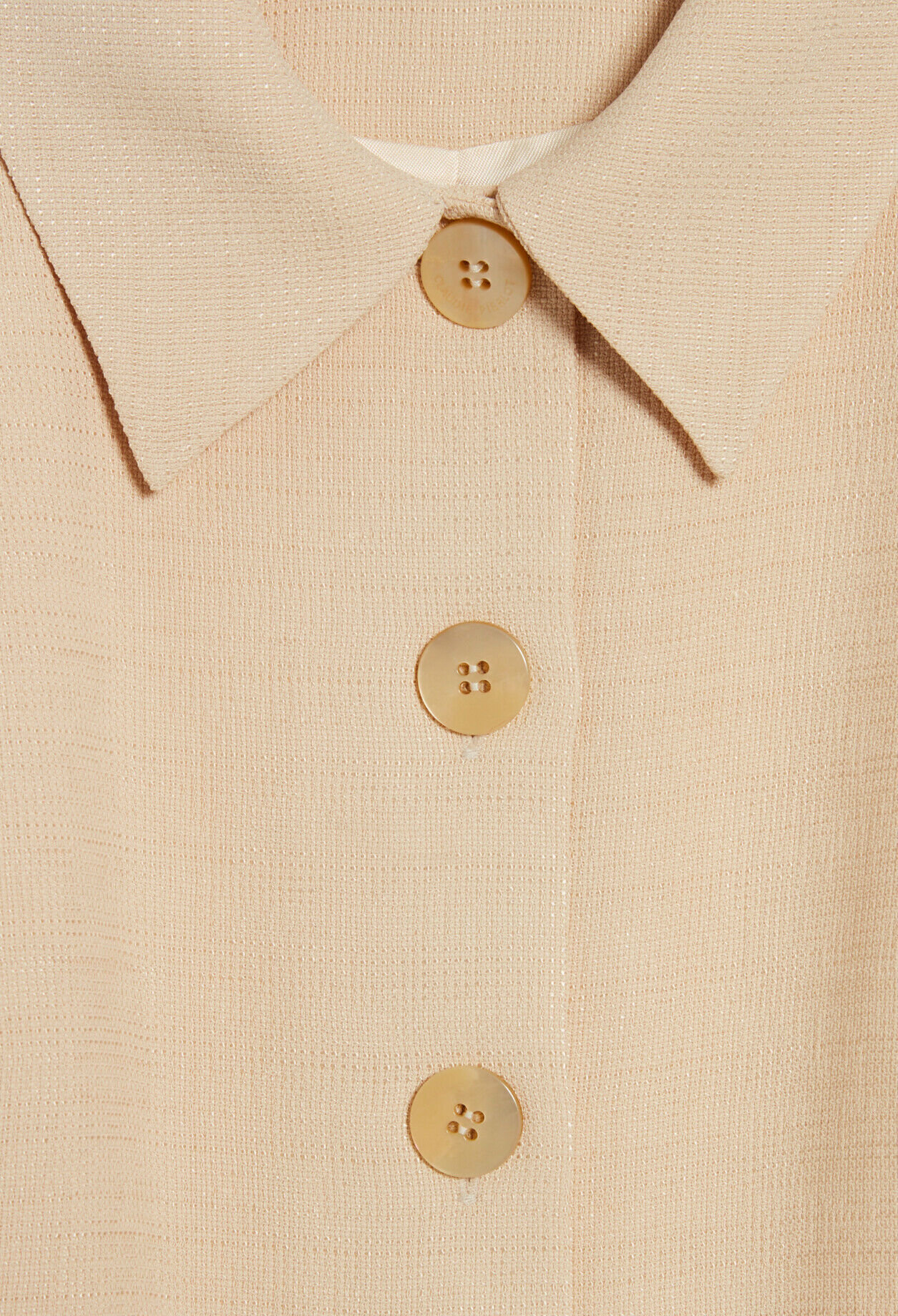 Robe courte boutons beige