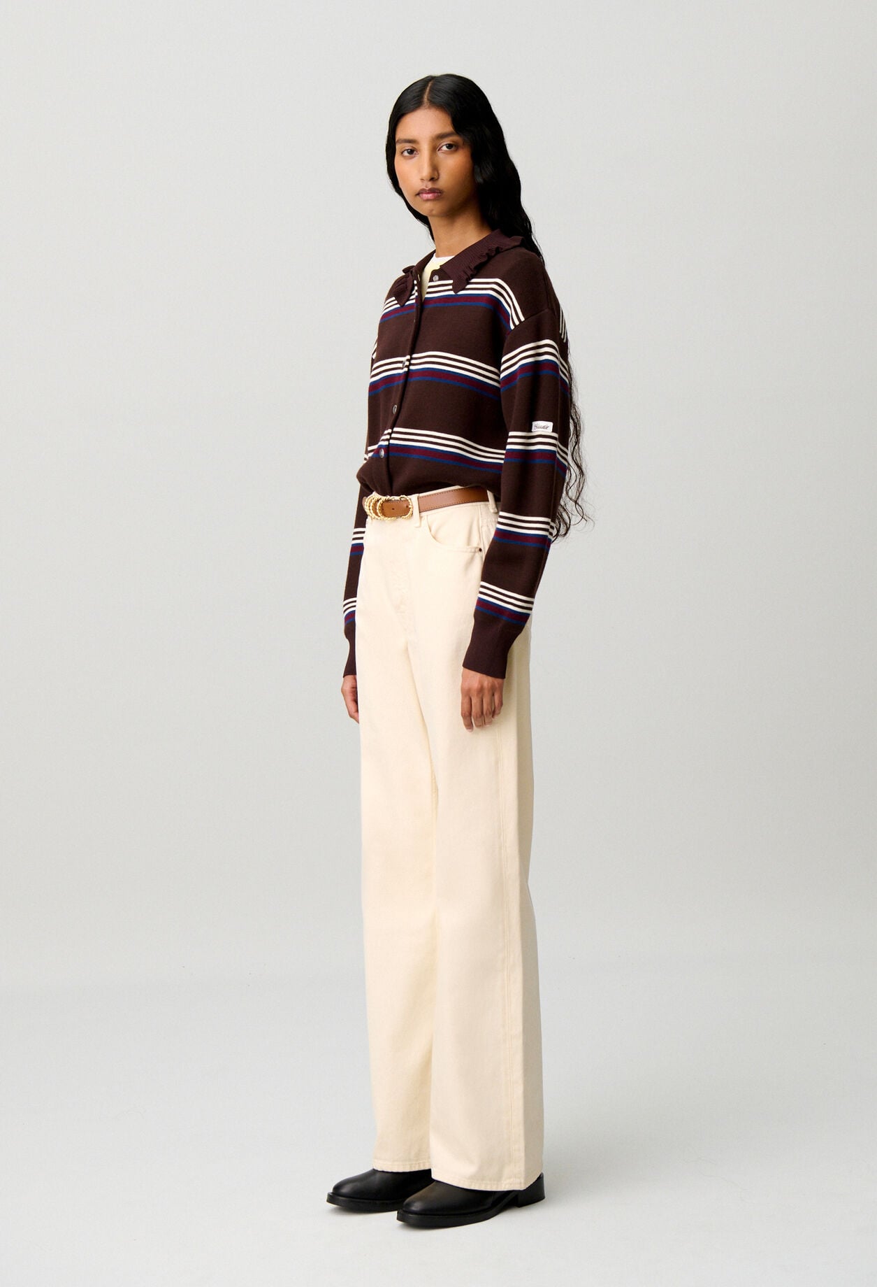 Cardigan maille ray&eacute;