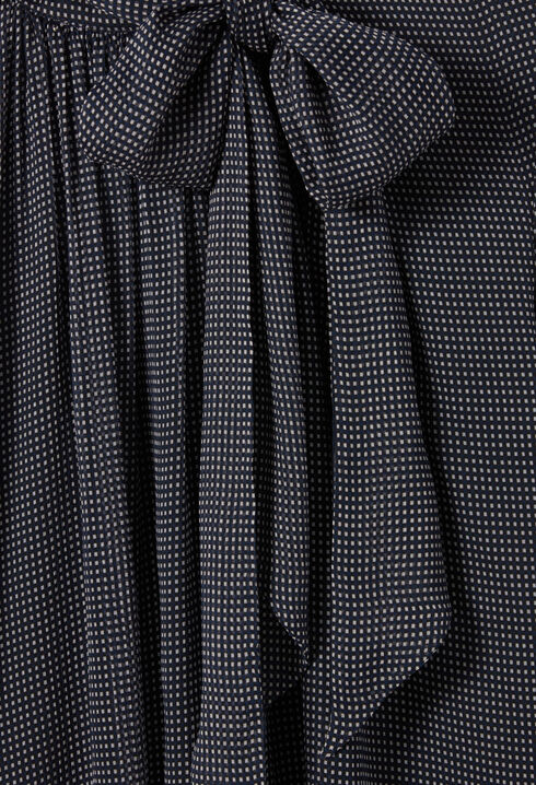 Blouse lavalli&egrave;re carreaux fluide