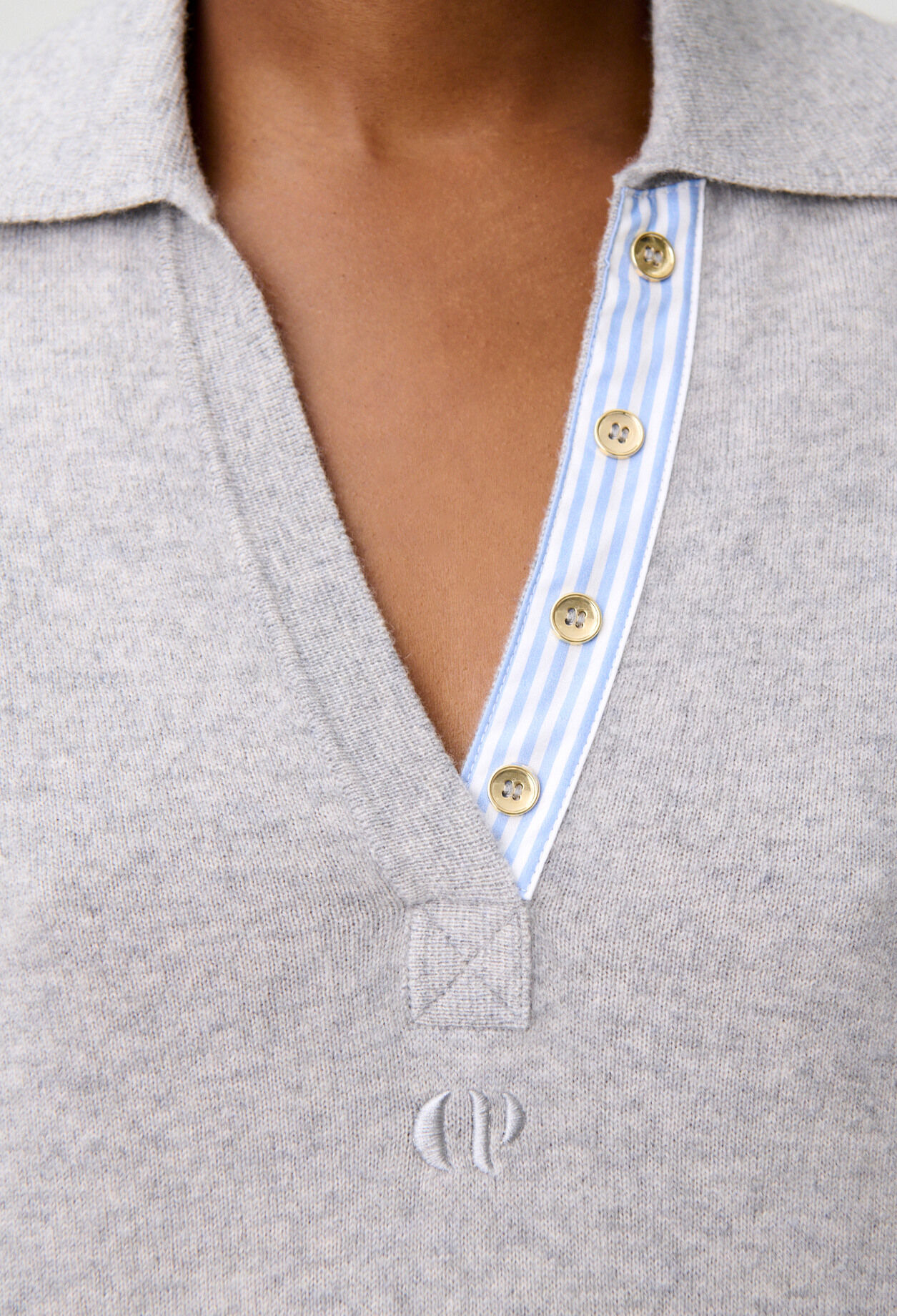 Pull polo laine