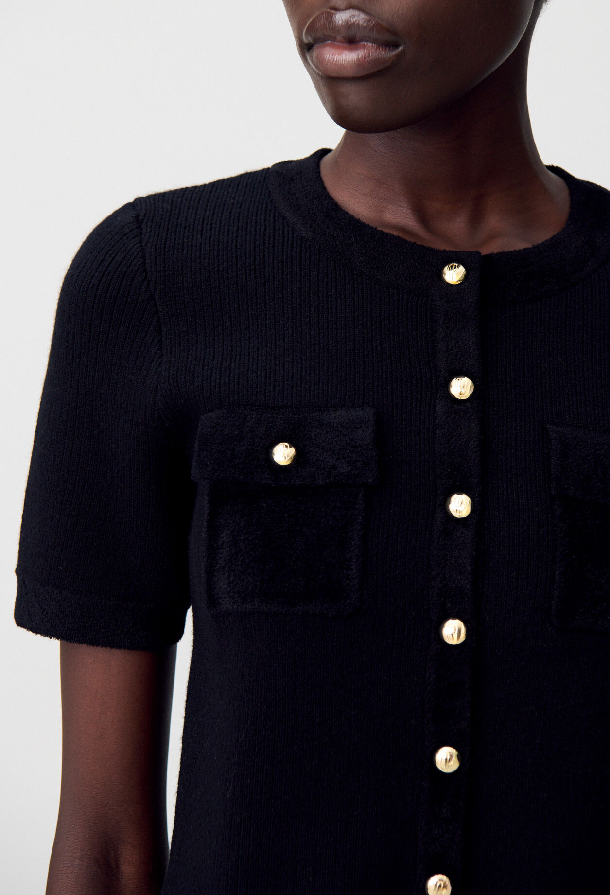 Cardigan maille velours