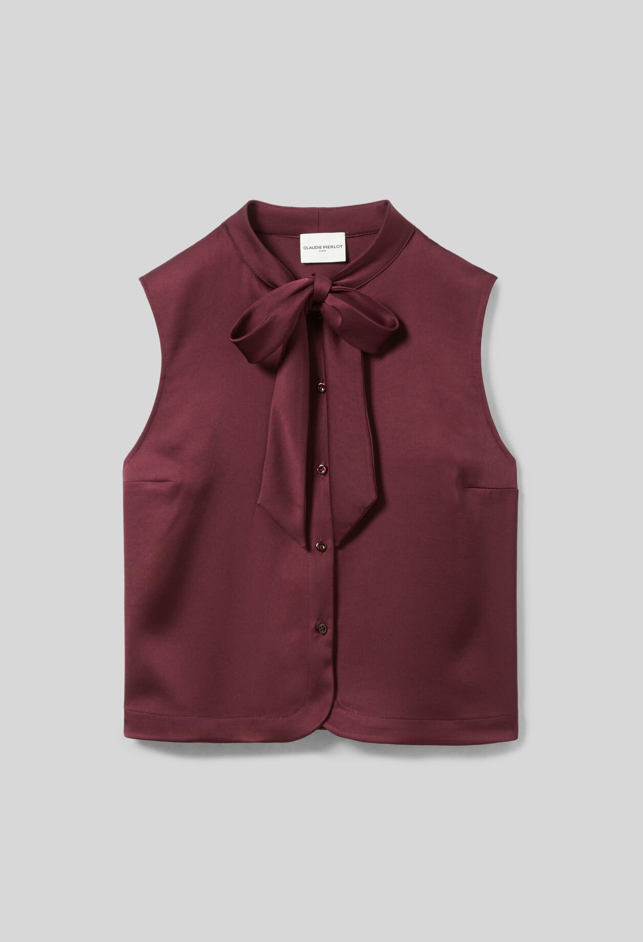 Chemise satinée sans manches