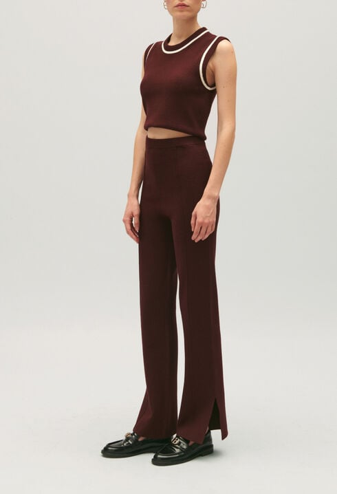 Pantalon droit fentes cheville