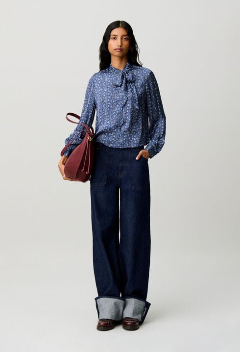 Chemise imprim&eacute;e lavalli&egrave;re
