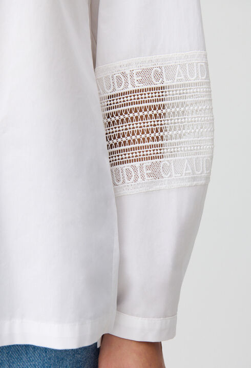 Chemise coton col volanté