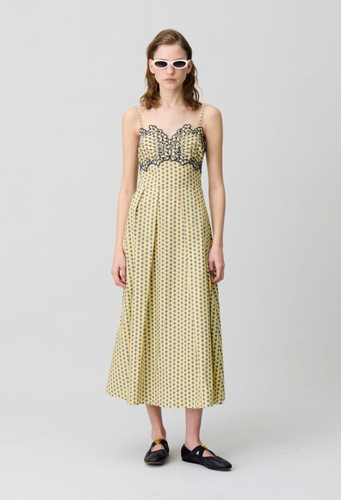 Robe longue décolletée