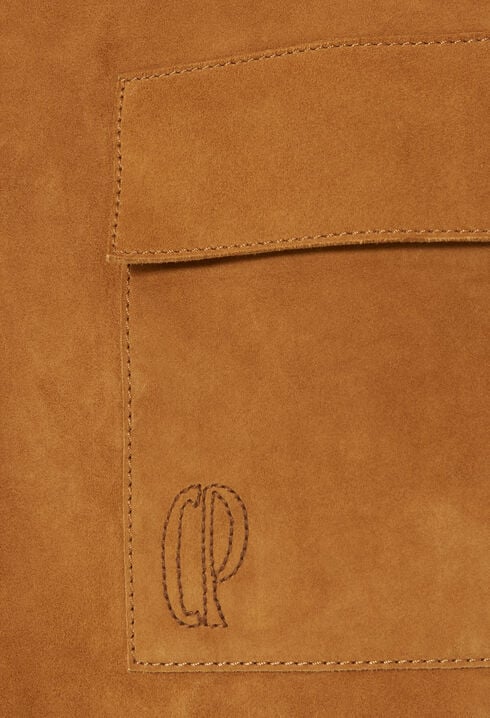 Veste cuir su&egrave;de