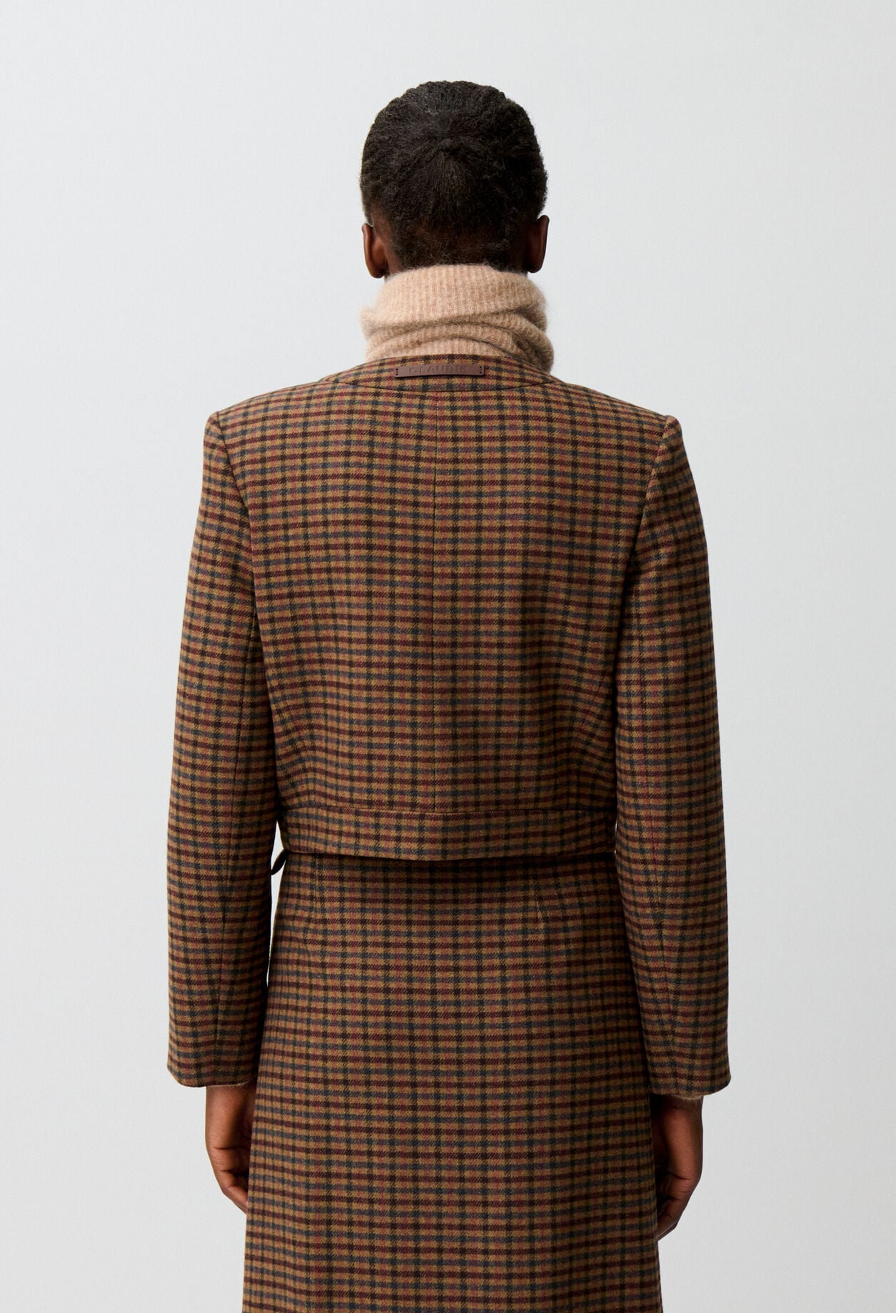 Veste droite &agrave; carreaux