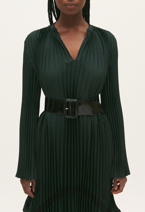 Robe mi-longue plissée