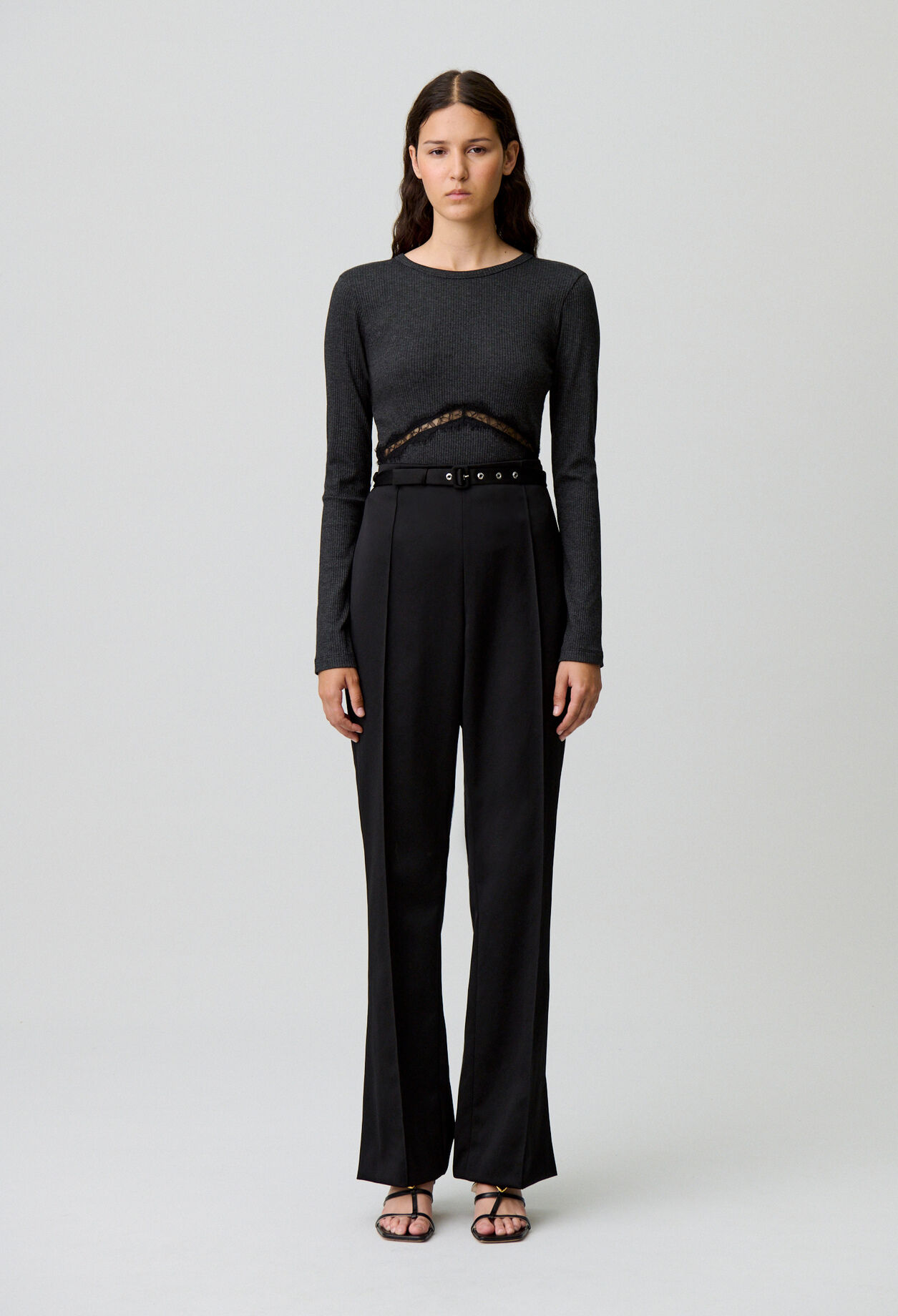Pantalon droit satiné