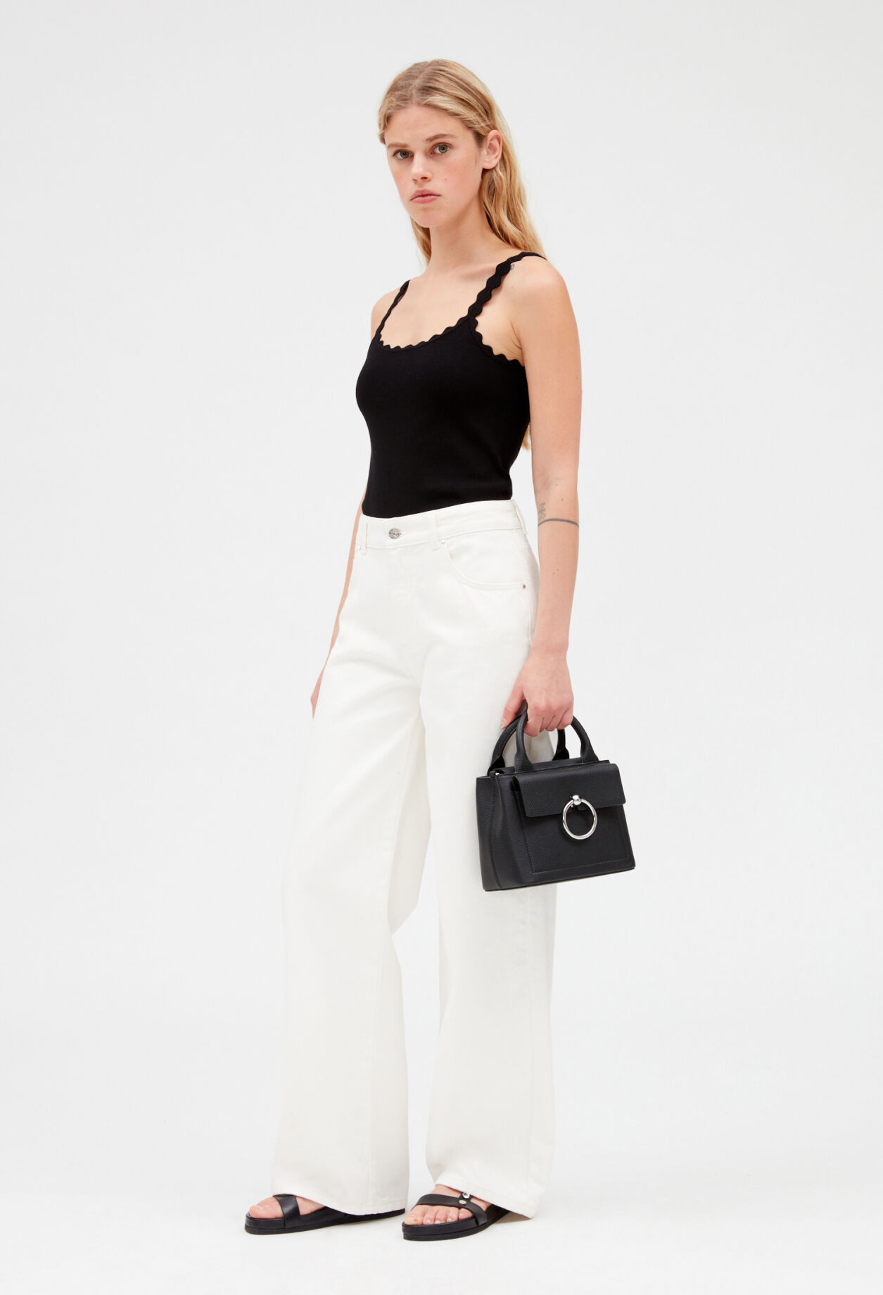 Débardeur court maille noir