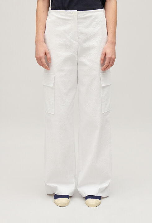 Pantalon cargo blanc