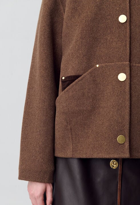 Manteau court laine