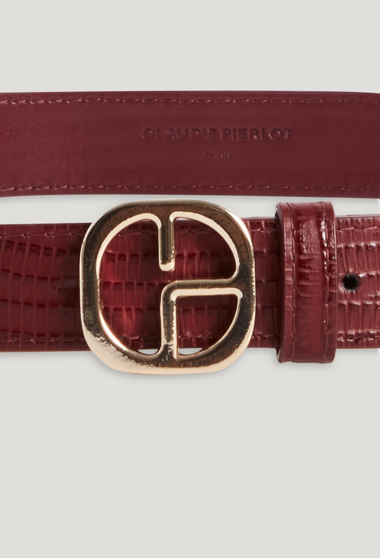 Ceinture cuir bordeaux