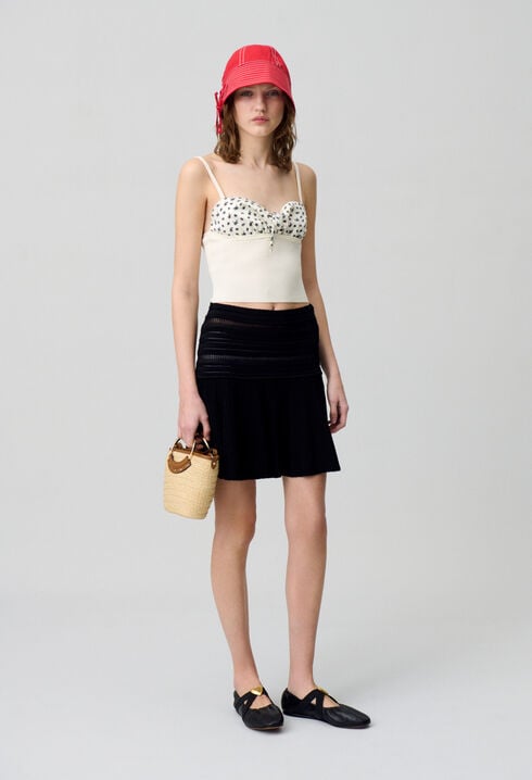Top maille fine décolleté