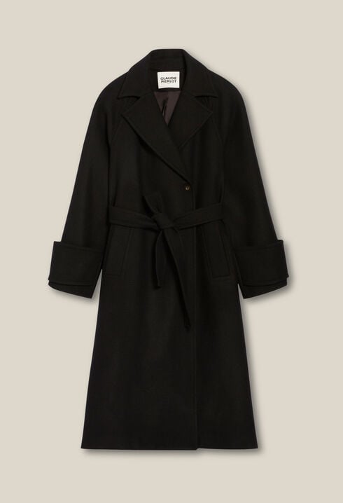 Manteau mi-long laine mélangée