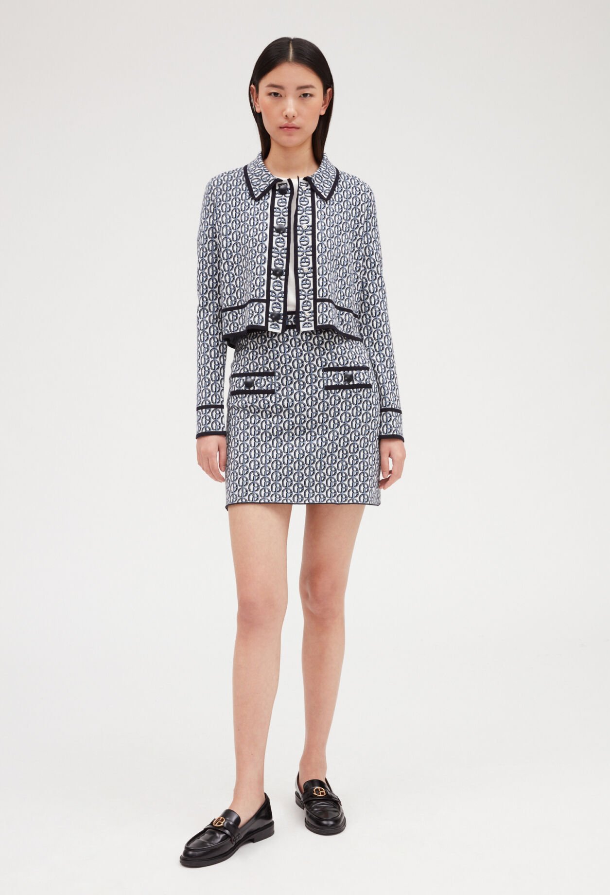 Jupe courte maille monogramme CP