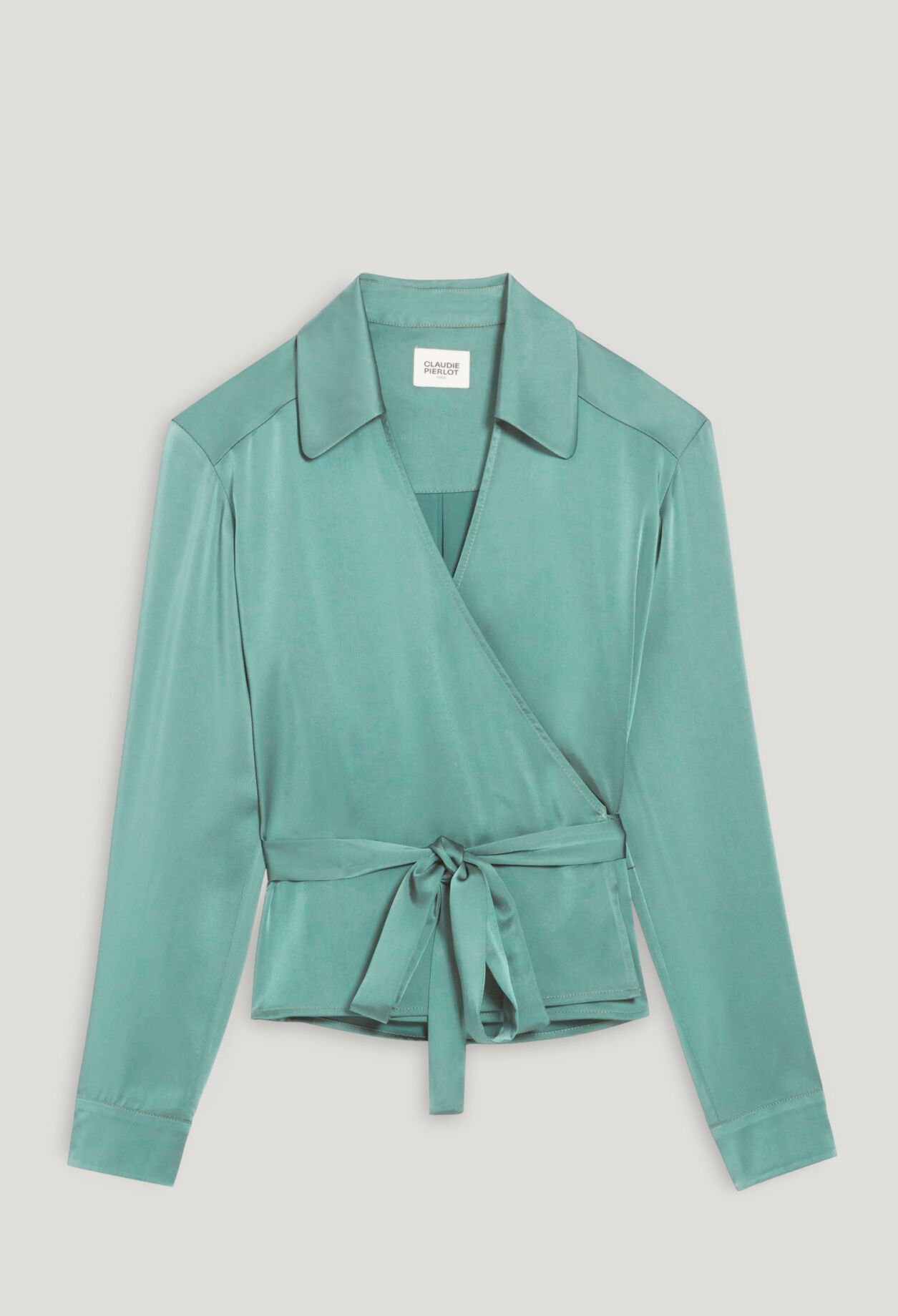 Blouse cache-cœur verte