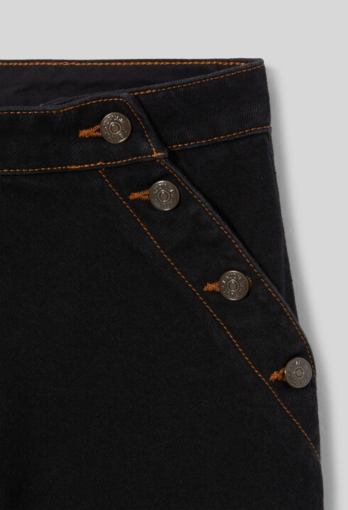 Jean &agrave; pont denim noir