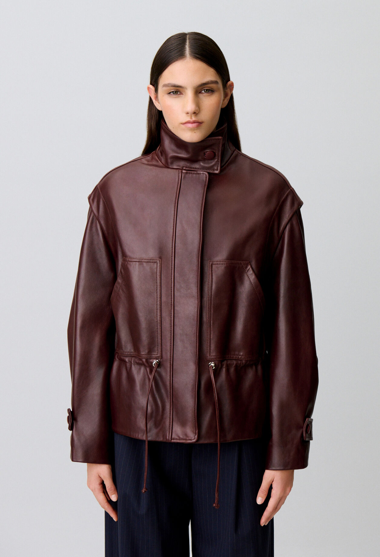 Blouson coupe large cuir