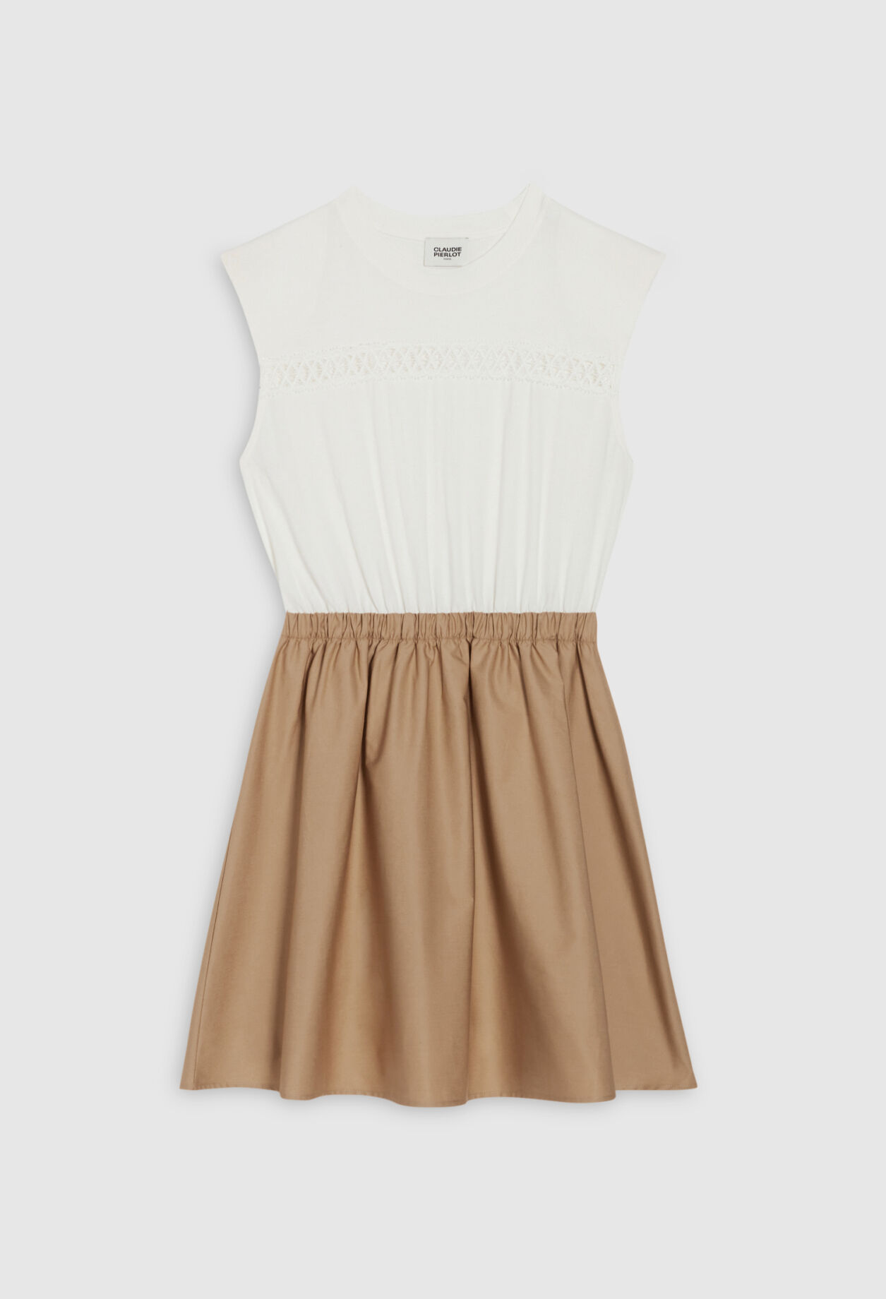 Robe biocolore mi-longue bi matières