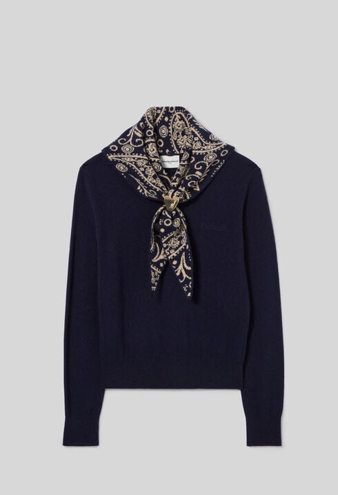 Pull maille bijou c&oelig;ur dor&eacute;