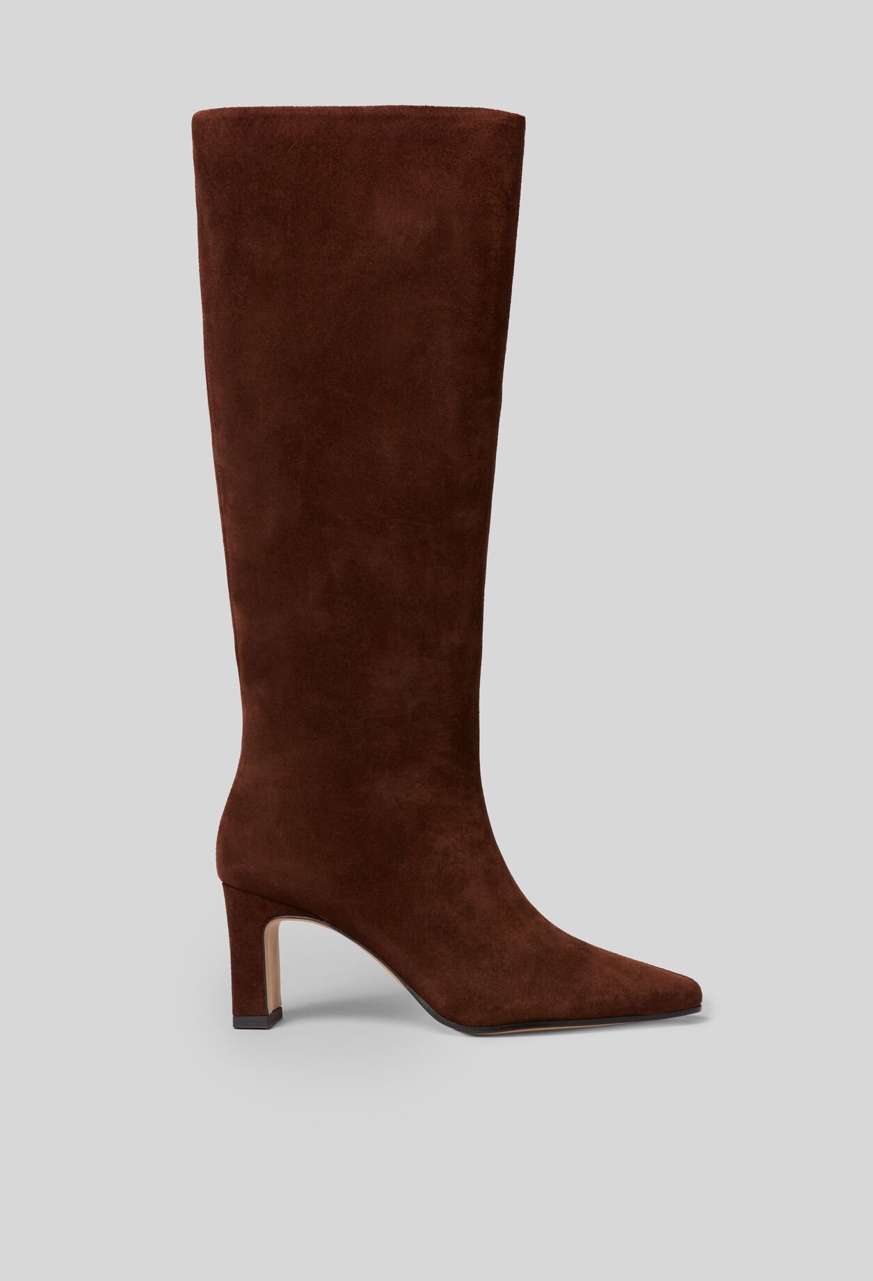 Bottes à talons cuir suède