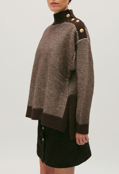 Pull maille bicolore