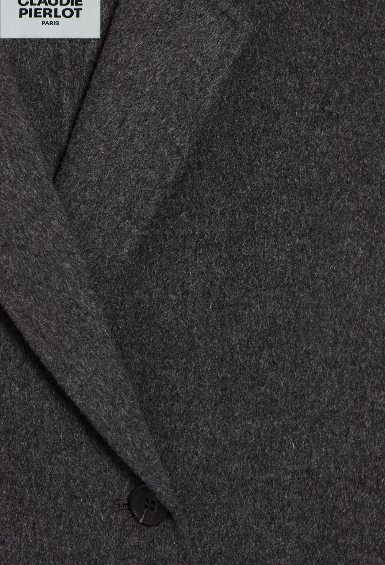 Manteau laine double face gris chiné