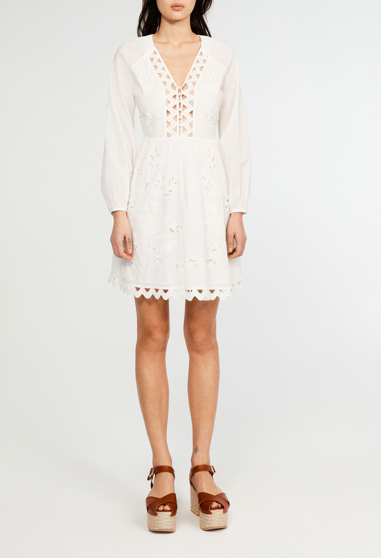 Robe blanche ajourée cheap