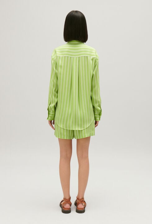 Chemise fluide rayures matcha