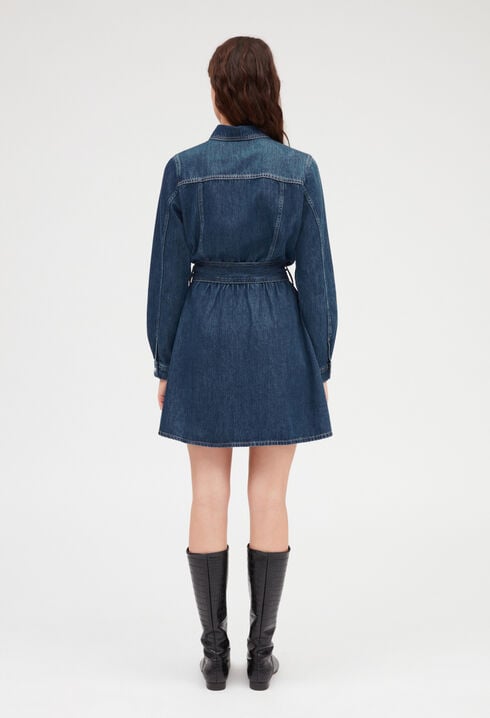 Robe courte denim mid-blue