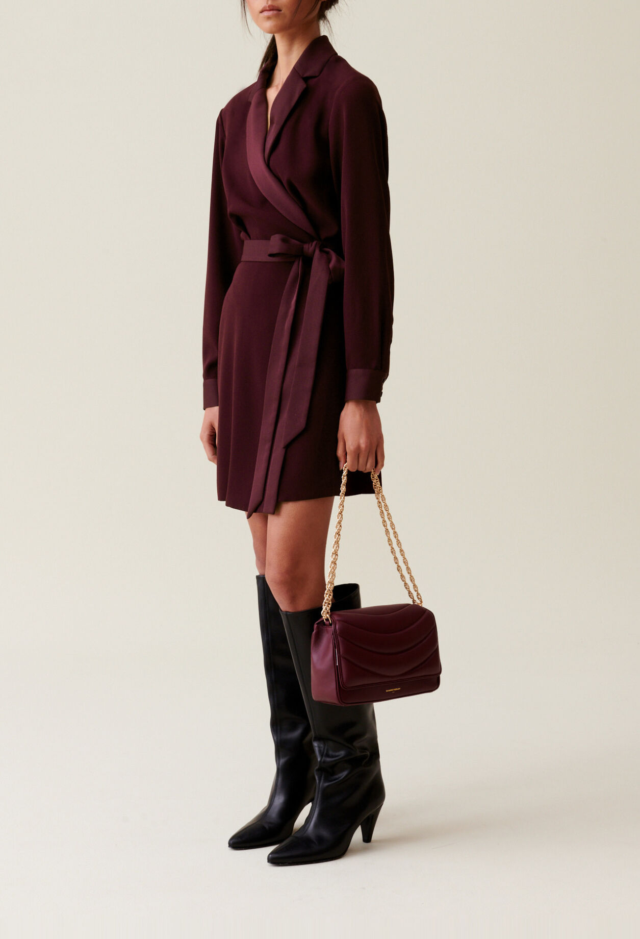 Robe cache-c&oelig;ur col tailleur