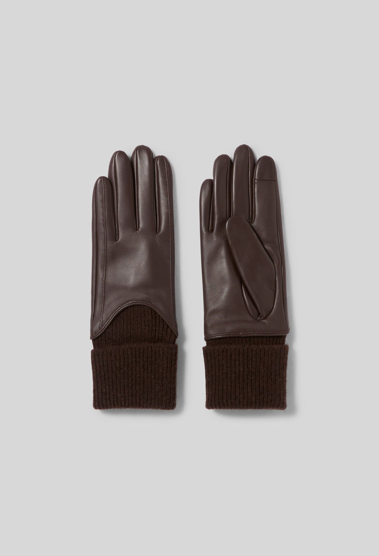 Gants cuir et maille