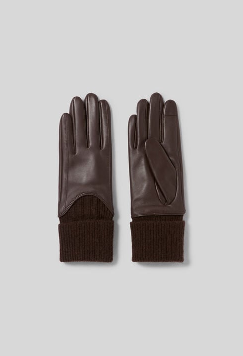 Gants cuir et maille
