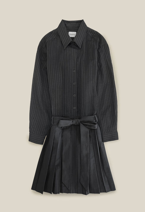 Robe bi-matière rayures