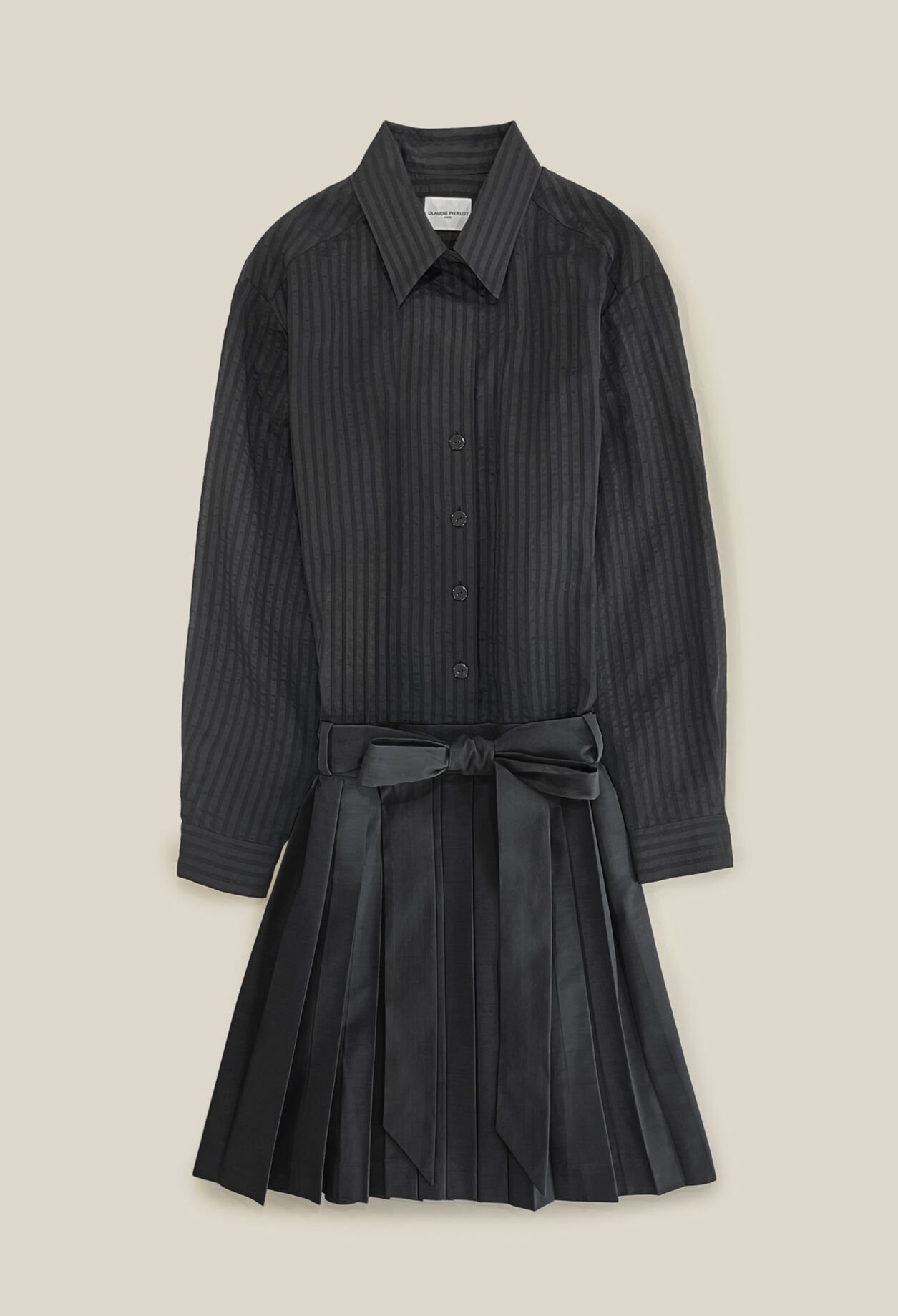 Robe bi-matière rayures