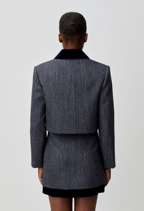 Veste tailleur bi-mati&egrave;re