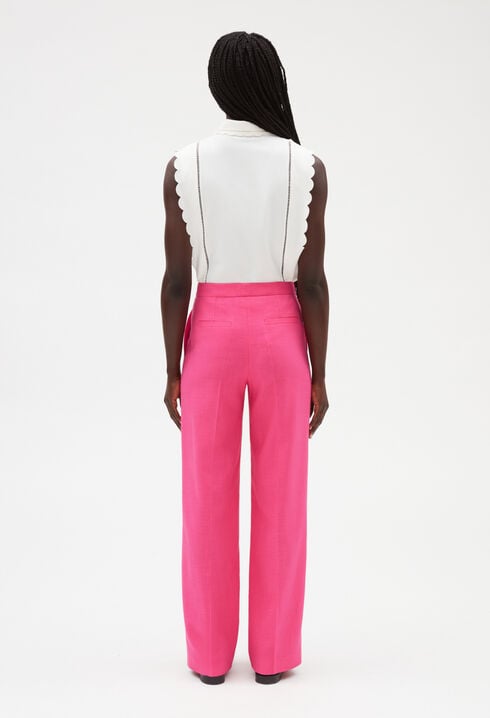 Pantalon large rose