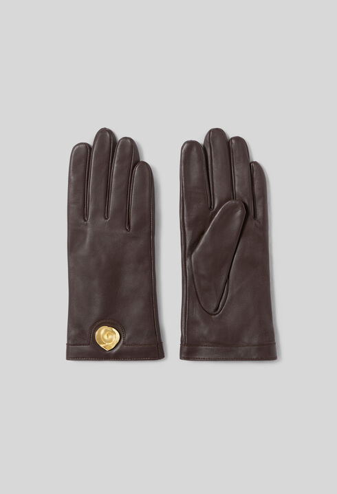 Gants cuir lisse d'agneau bijou dor&eacute;