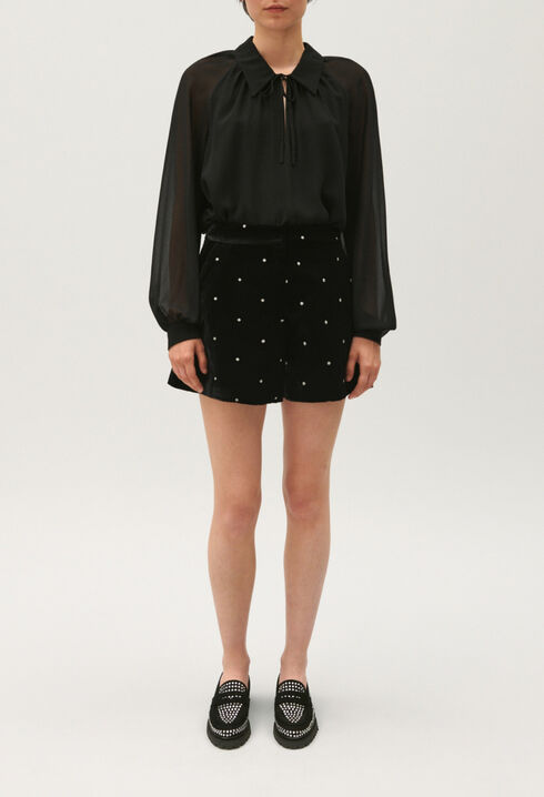 Short velours noir