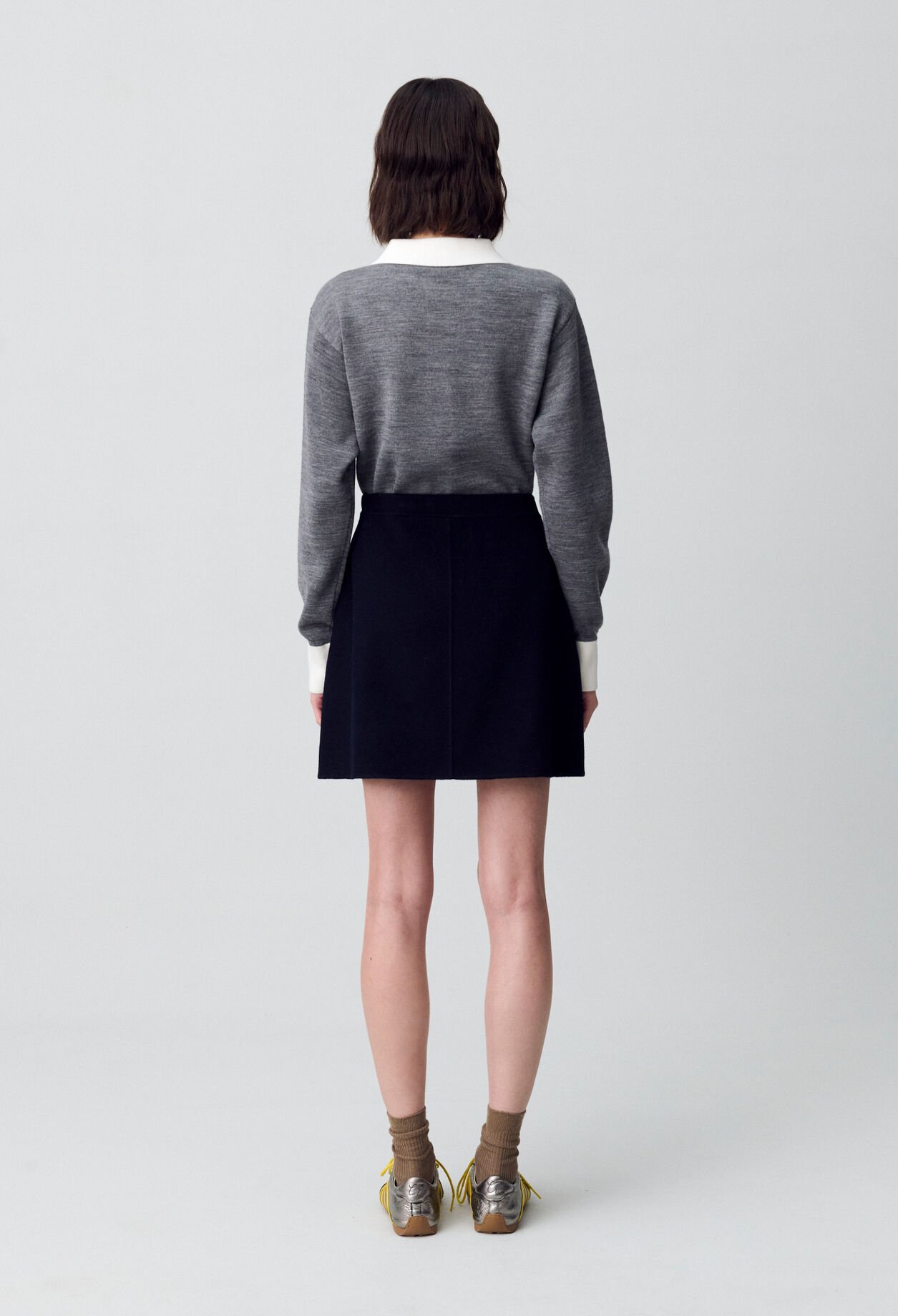 Jupe laine courte droite