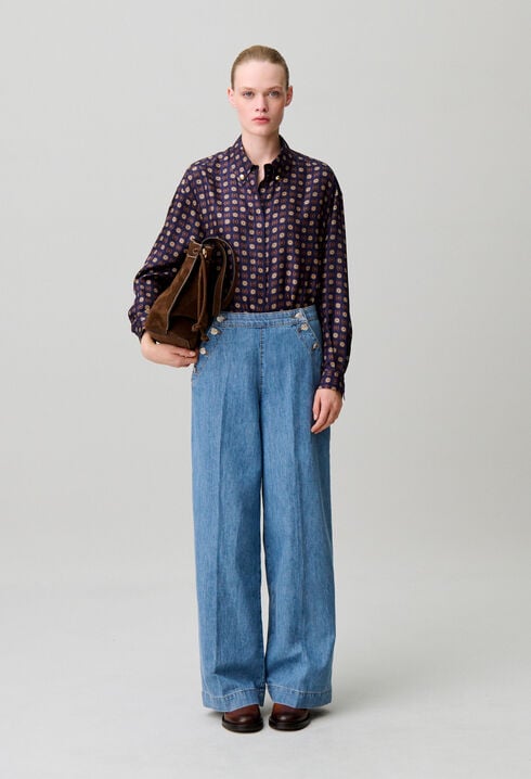 Jean &agrave; pont denim