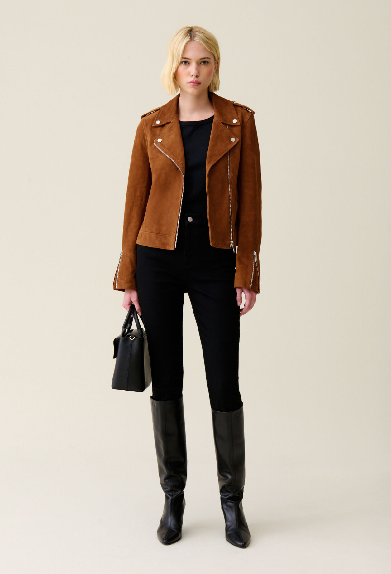 Veste perfecto cuir suede
